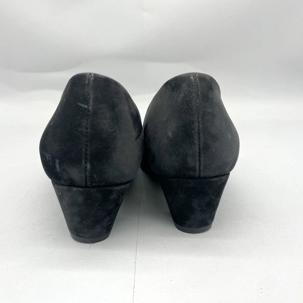Arche LN Womens 37.5 6.5 Murlay Pumps Shoes Black Nubuck Round Toe Block Heels